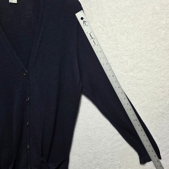 Emanuel Ungaro Navy Blue Button Front Cardigan Sweater Women's Large 100% Wool - Picture 10 of 11